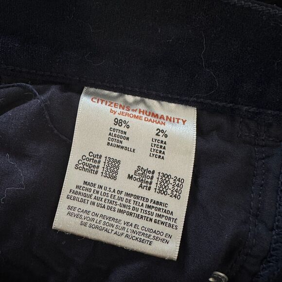 Citizens of Humanity Pants Women 31 Blue Velvet Avedon Low Rise Skinny Y2K Boho - Picture 6 of 14